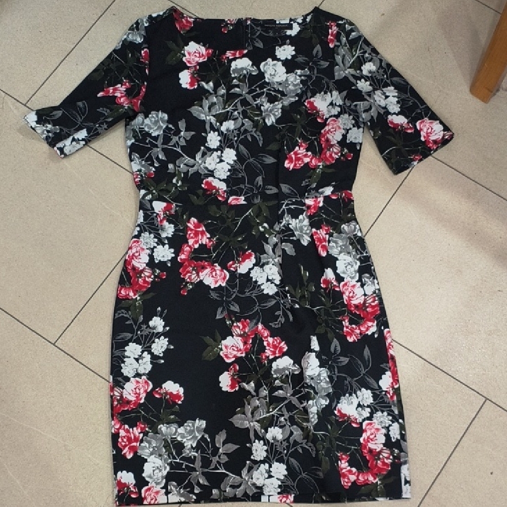 BANANA REPUBLIC Floral Black Dress